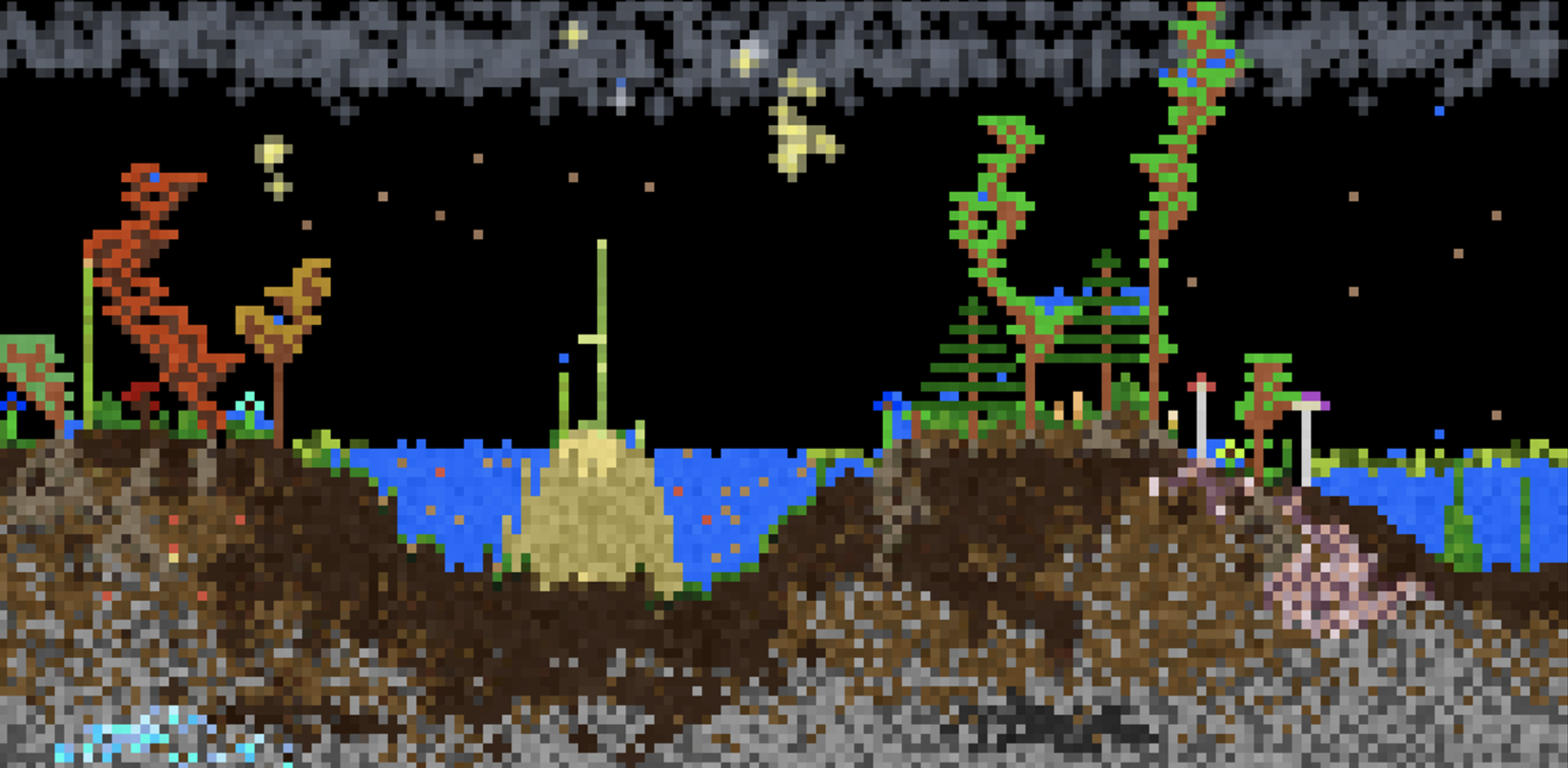 A rainforest made in Sandboxels